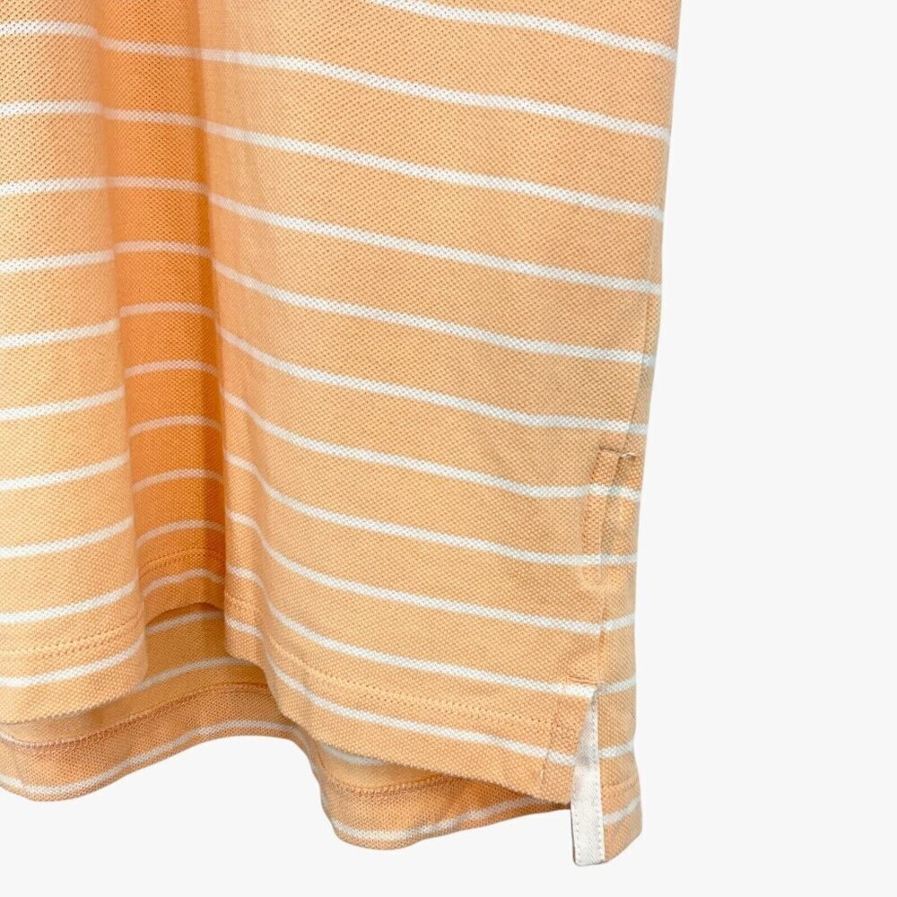 Rag & Bone Size M Polo Shirt Orange Striped Short Sleeve Collared Cotton Blend - Picture 3 of 9